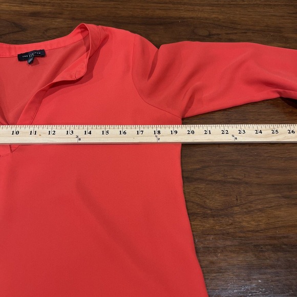 The Limited Shirt Women Small Blouse 3/4 Sleeve V Neck Red - Picture 7 of 14
